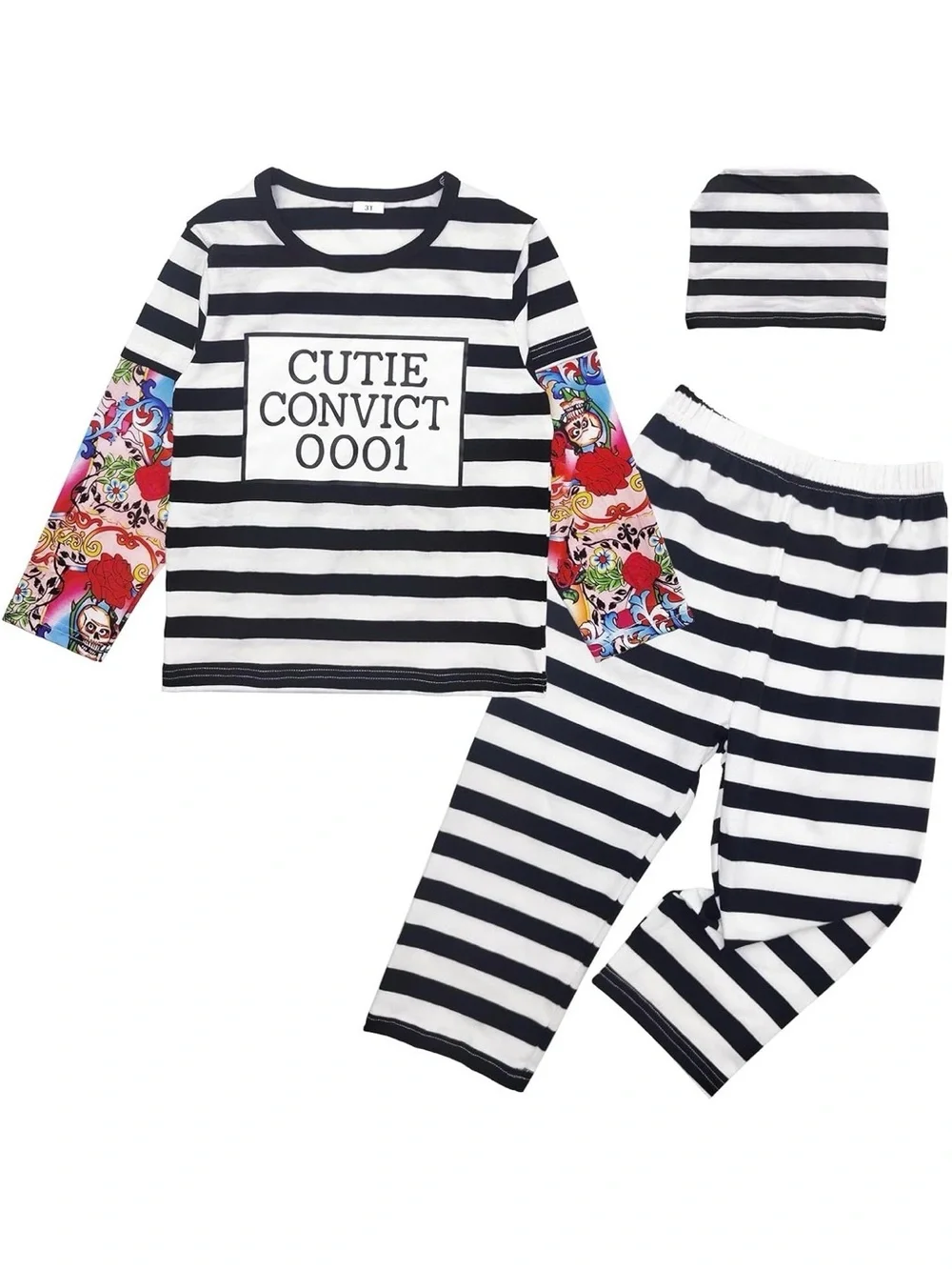Kids 4T 'Cutie Convict 0001' Halloween costume